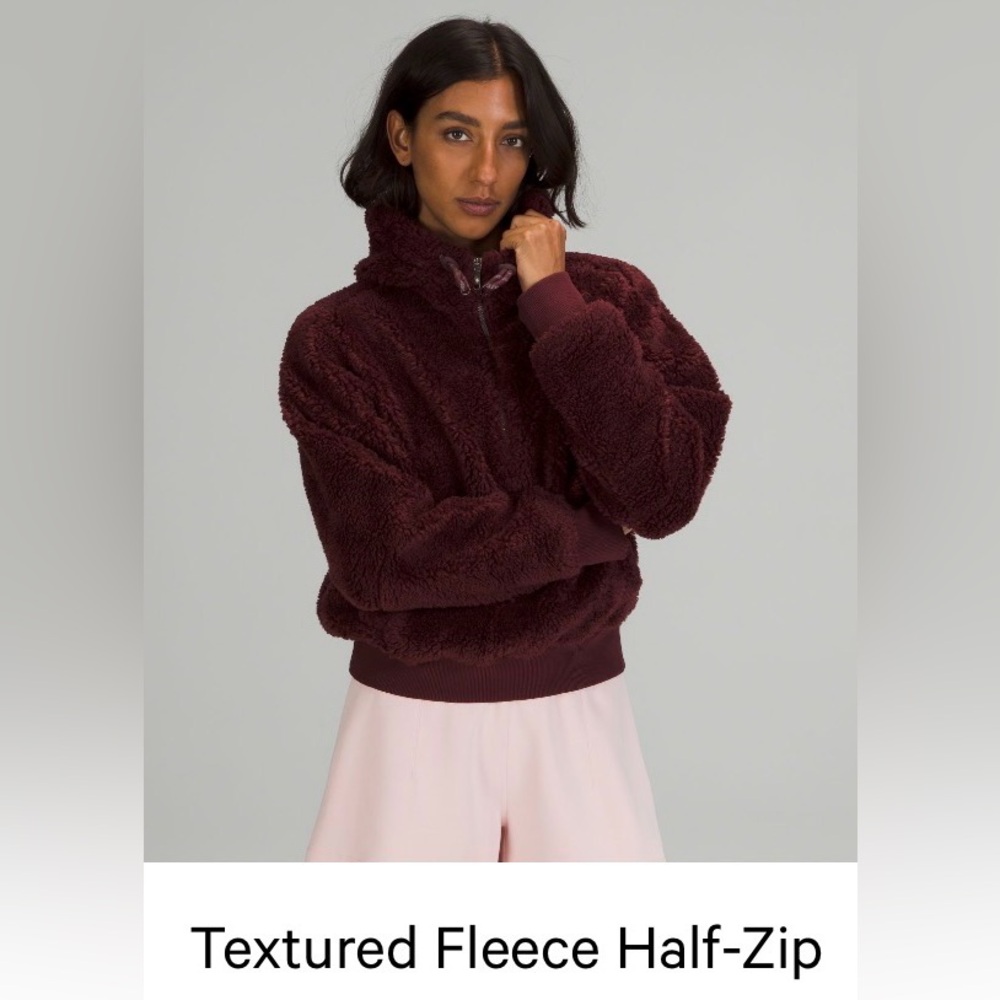 Lululemon Textured Fleece Half Zip- Merlot